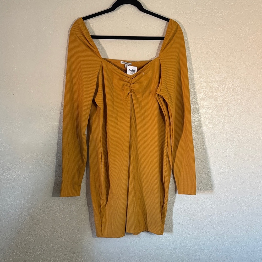 Charlotte Russe Mustard Yellow Mini Dress - Picture 2 of 4